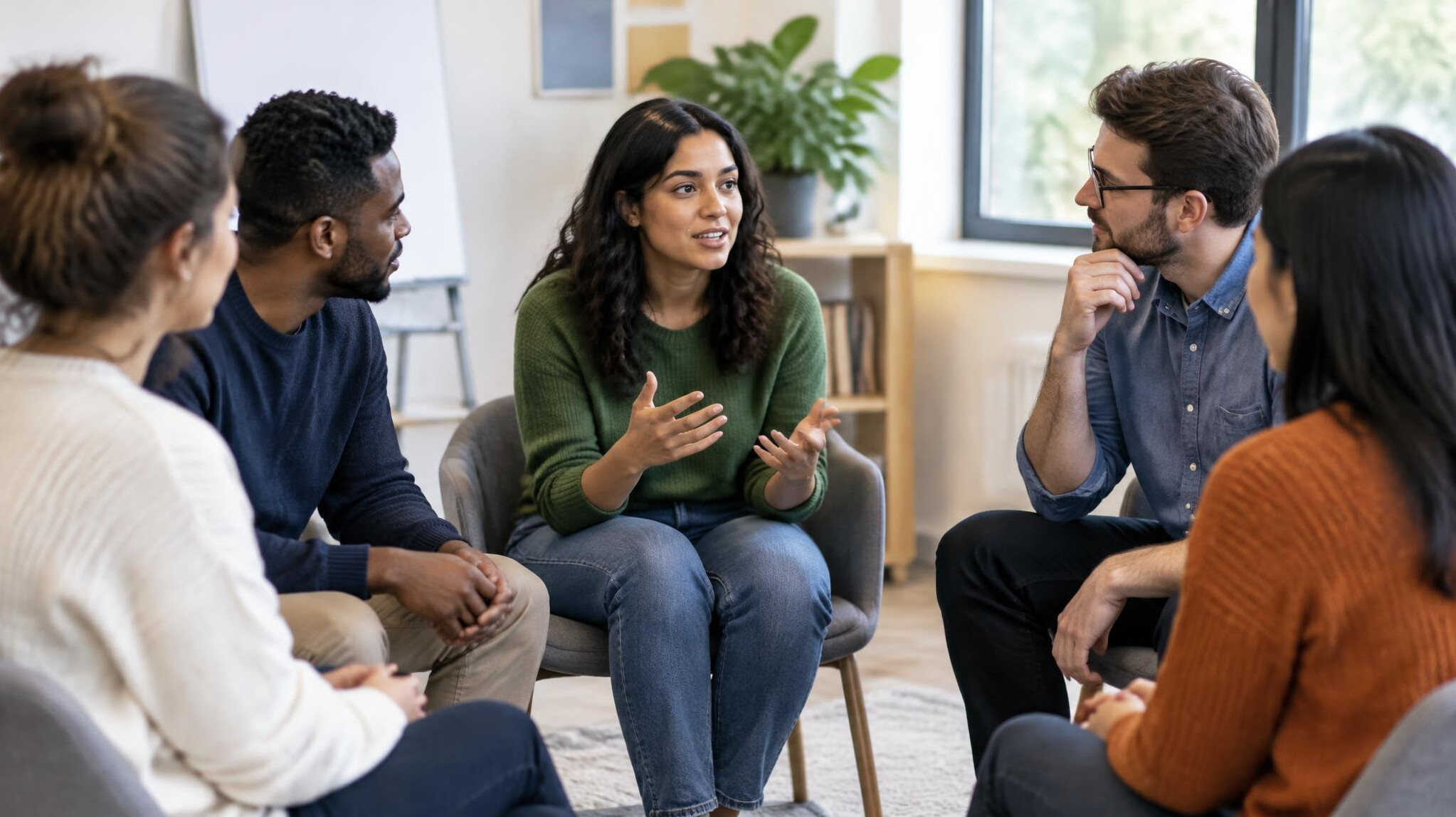 people in discussion group